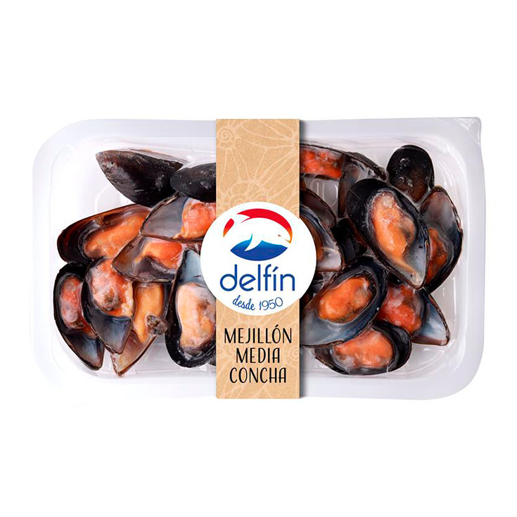MEJILLON DE CHILE COCIDO 1/2 CONCHA DELFIN 200G