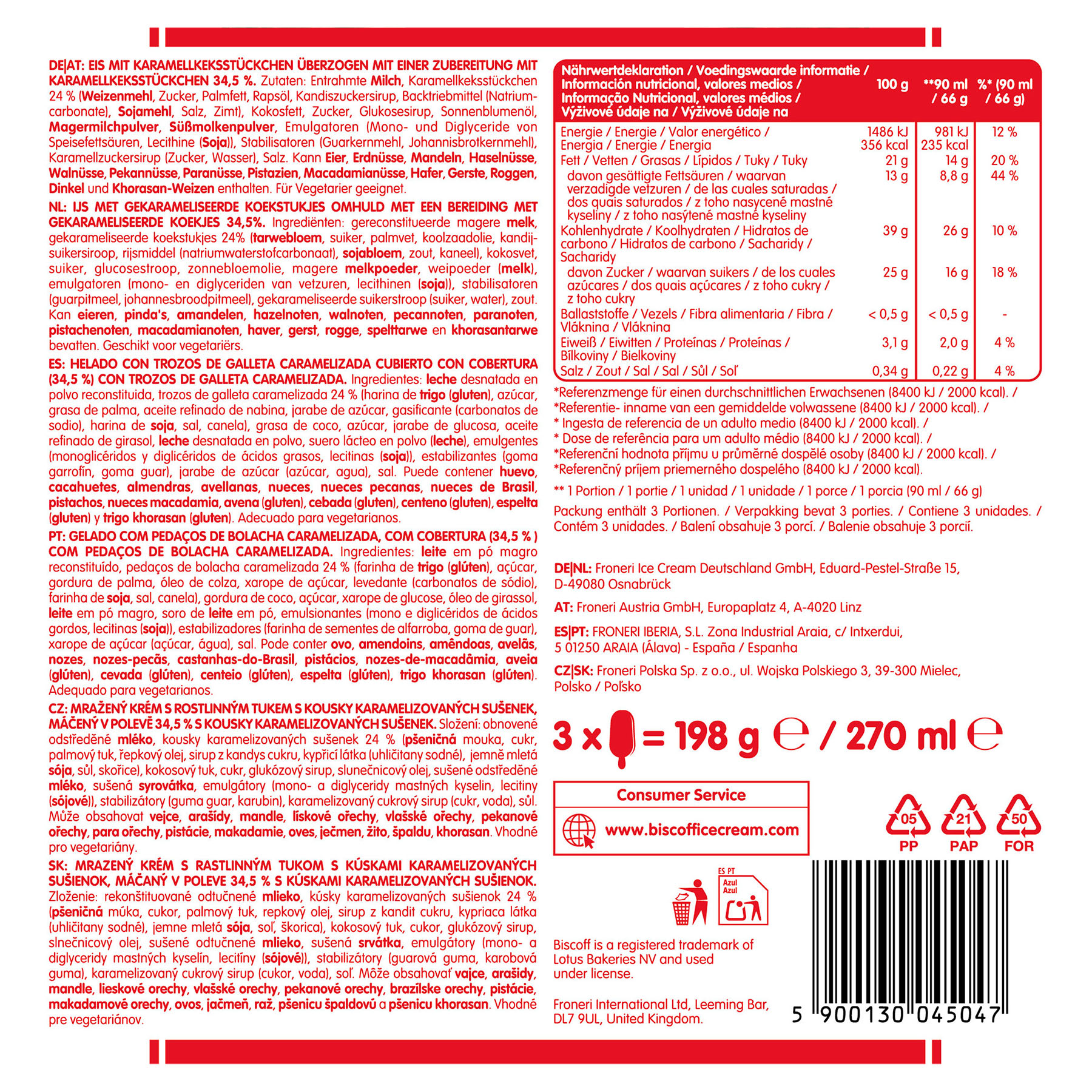 BOMBON  BISCOFF P3X90ML