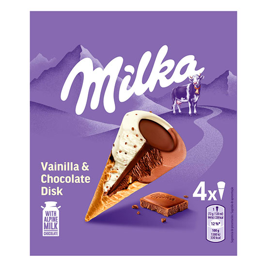 CONO VAINILLA CHOCOLATE MILKA P4X120ML