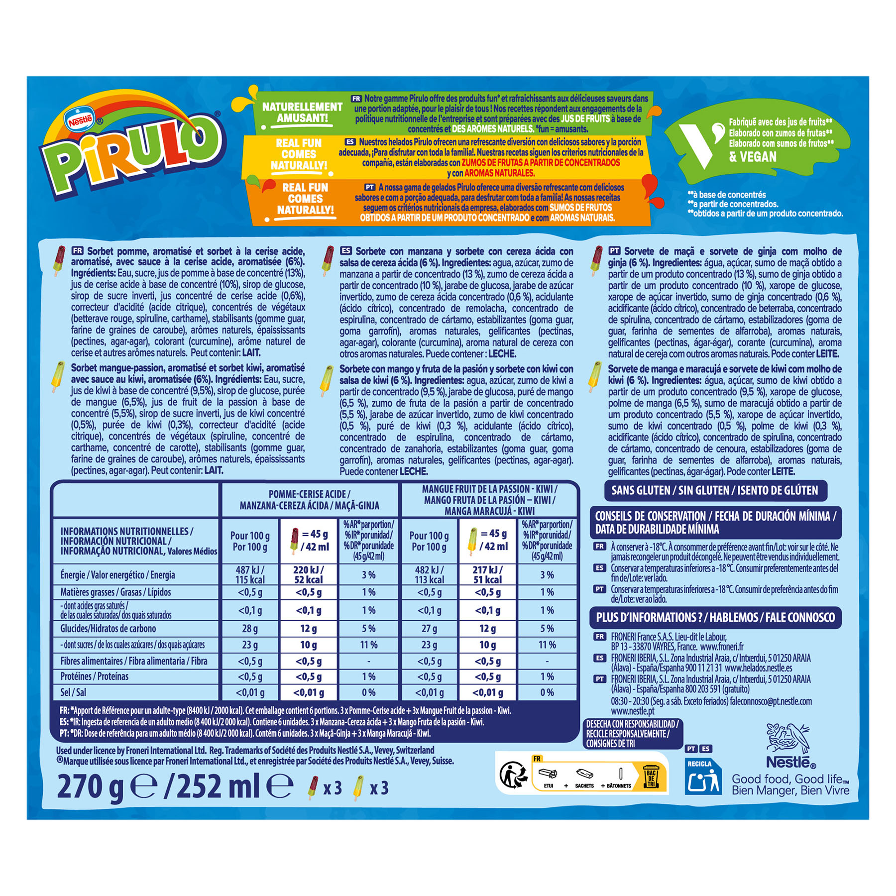 Pirulo fruit explosion Nestle p6x42ml