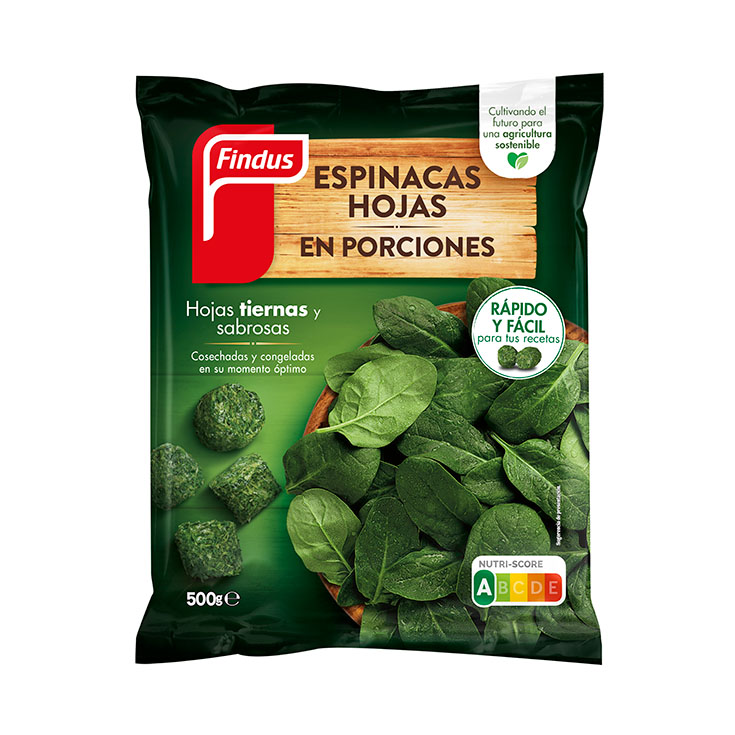 Espinacas hojas mini porciones Findus p16x500g