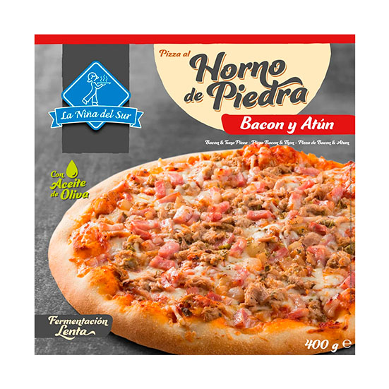 Pizza bacon & atun horno de piedra Niña del sur 400g