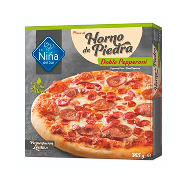 Pizza doble pepperoni horno de piedra Niña del sur 365g