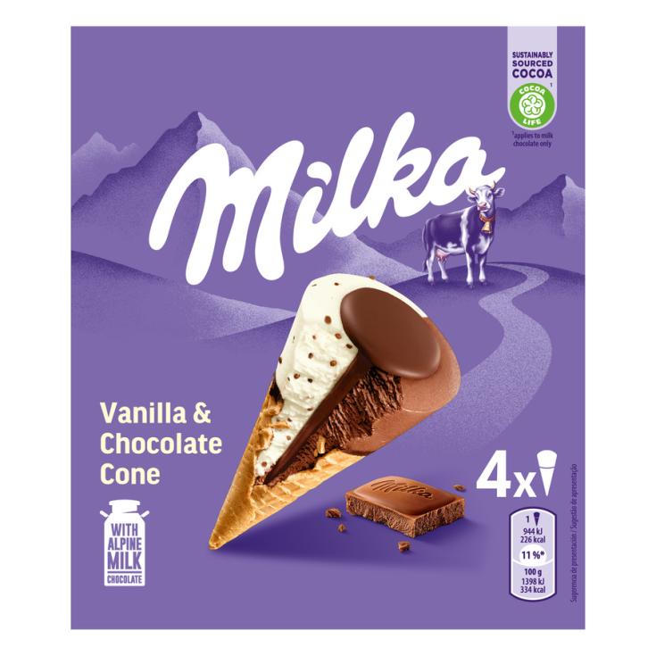 CONO VAINILLA CHOCOLATE MILKA P4X110ML
